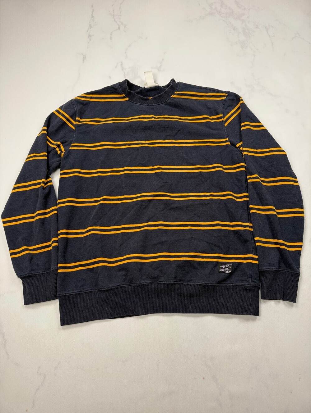 H&M Pullover Sweatshirt Navy 90s VTG Striking - Mens M